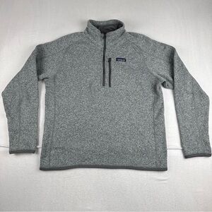Patagonia Mens Better Sweater Gray 1/4 Zip Pullover fits Medium Outdoor preppy